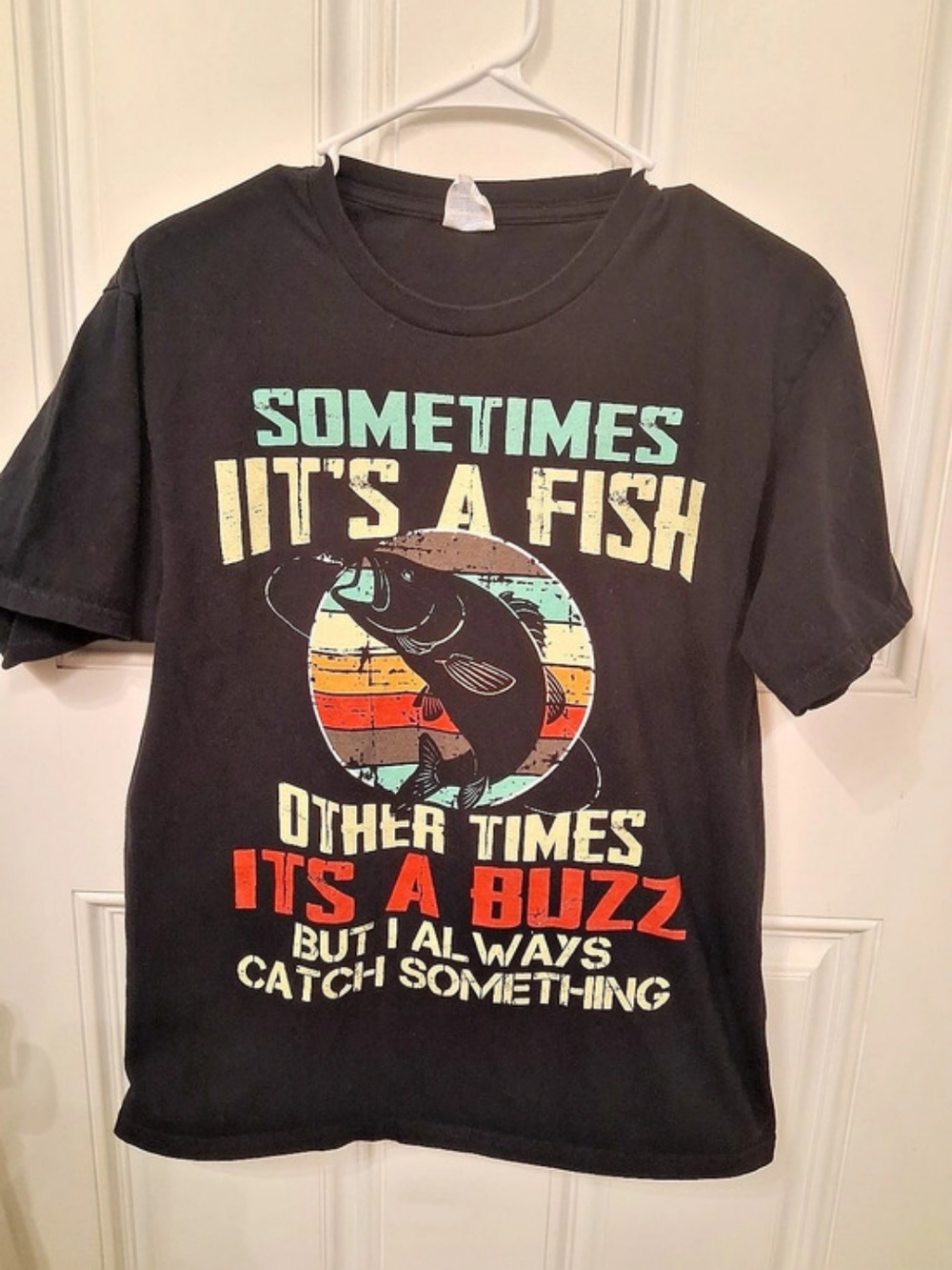 Port & Company Graphic Tee in Black Size Medium Fish Buzz